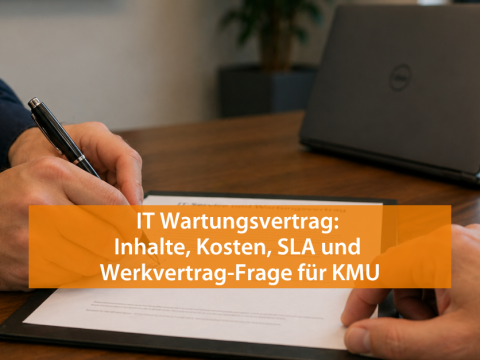 Auf dem Bild wird ein IT Wartungsvertrag unterschrieben